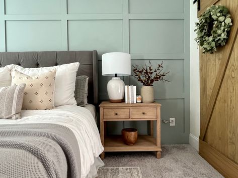 #SWColorLove @SherwinWilliams #silvermist Silvermist Sherwin Williams, Sherwin Williams Silvermist, Board Batten Wall, Batten Wall, Board Batten, Board And Batten Wall, House Color Schemes, Shed Homes, Color Of The Year