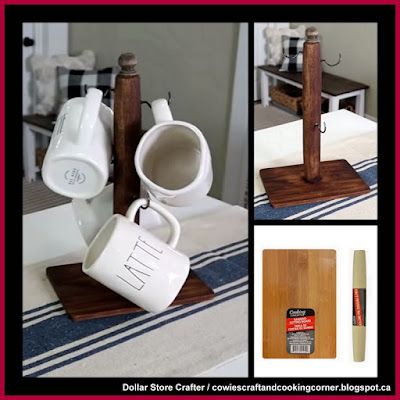 Coffee Cup Tree Diy, Dollar Tree Diy Coffee Cup Holder, Dollar Tree Mug Rack, Coffee Mug Holder Diy, Diy Mug Tree, Diy Coffee Cup Holder, Diy Coffee Mug Holder, Diy Mug Rack, Coffee Cups Diy