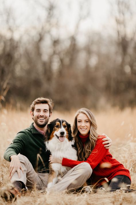 Christmas Holiday Card Photos 2019 Fall Christmas Card Pictures, Christmas Photo Outfits Couples With Dog, Married Couple Christmas Photos, Couple And Dog Christmas Photo, Christmas Card Photos With Dog, Christmas Card Poses With Dog, Couple And Dog Christmas Card, Christmas Card Outfits Couple, Christmas Card With Dog Couple