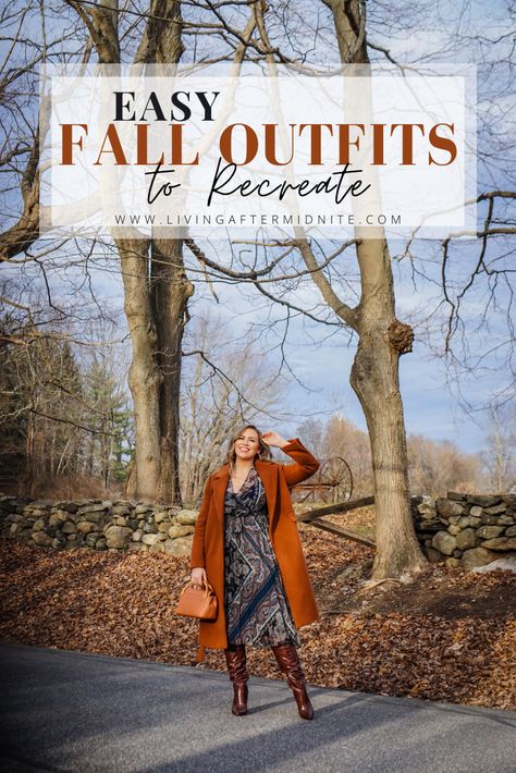 Easy Fall Outfits to Recreate | Fall Outfit Inspiration | Simple Fall Outfits Cinnamon Outfit Fall Fashion, Fall Luncheon Outfits, Day To Night Outfit Fall, Fall Bbq Outfit, Cute Fall Date Outfits, Fall Outdoor Outfits Women, Easy Fall Outfits Casual, Fall Picnic Outfit, Outfit Inspirations Simple