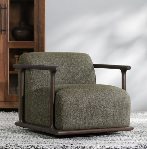 Classic Home | Step into ultimate comfort with cozy, rustic shades.🌿✨⁠ ⁠ Pictured: ⁠ Lucia Swivel Accent Chair Penelope Upholstered Accent Chair⁠ Hester… | Instagram Furniture Design Chair, Smart Home Design, Upholstered Accent Chairs, Swivel Accent Chair, Classic Home, Home Theater Seating, Entertainment Furniture, Boucle Fabric, Leather Dining Chairs