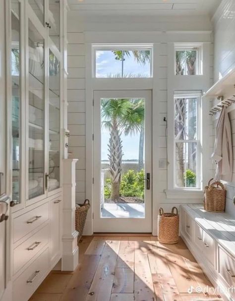 (9) Facebook Beach House Entry Way, Lake House Entryway Ideas, Beach House Mudroom, Pantry Door Ideas, Welcoming Entryway, Dream Beach Houses, Dream Life House, Cape House, Kitchen Transformation