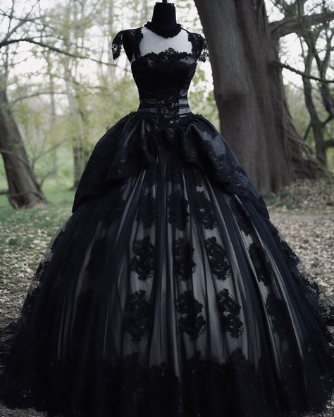 Drawtober 2023, Black Victorian Dress, Vamp Dress, Steampunk Wedding Dress, Goth Wedding Dresses, Teen Jackets, Vamp Goth, Gothic Victorian Dresses, Princess Dress Fairytale