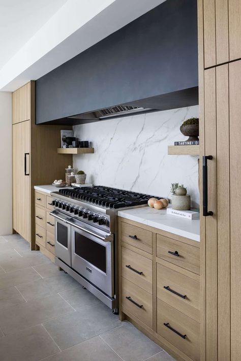 Kitchen Design Mistakes To Avoid - Mindy Gayer Design Co. Modern Kitchen Hood, Mindy Gayer Design, Porcelain Countertops, Oak Interior Doors, White Oak Kitchen, Steel Hood, Dirty Kitchen, Contemporary Coastal, Kitchen Hoods