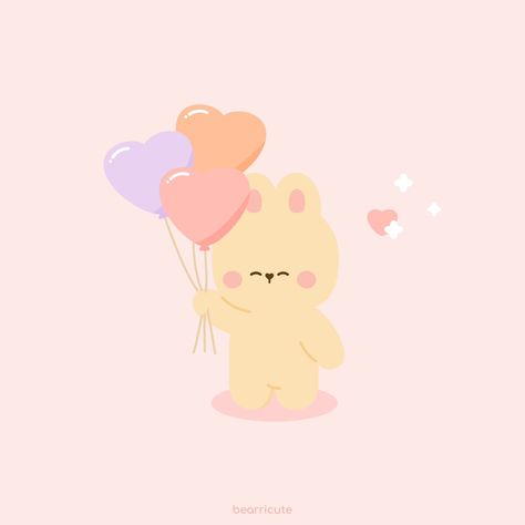 Bunni with heart balloons 🎈💝🌷 . . . #bearricute #cuteartwork #cutedoodle #kawaiiillustration #kawaiiart #bunny #aesthetic Bunny Aesthetic, Kawaii Illustration, Heart Balloons, Kawaii Art, Cute Doodles, Cute Illustration, Cute Art, Balloons, Digital Art