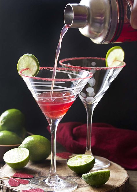 For the perfect holiday drink, try my vodka pomegranate martini cocktail! This easy recipe is well balanced, not too sweet, and simple to make. Great for Christmas, Valentine's Day, or any day you want a little something. | justalittlebitofbacon.com #cocktails #drinks #cocktailrecipes #drinkrecipes #pomegranate #martini #martinirecipes Martinis Recipe, Pomegranate Vodka Cocktail, Pomegranate Vodka, Strawberry Martini, Pear Martini, Romantic Cocktails, Basic Cocktails, Pomegranate Martini, Drink Recipies