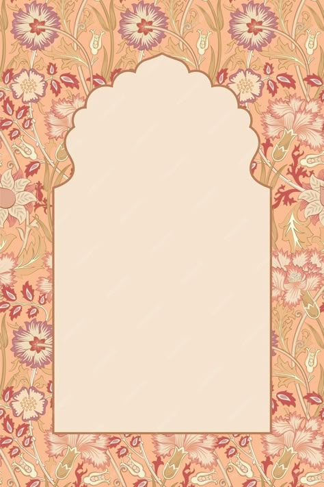 Premium Vector | Mughal decorative colorful pattern frame illustration for invitation Indian Border Design, Mughal Illustration, Mughal Patterns, Indian Frame, Nikkah Nama, Wedding Illustration Card, Digital Invitation Card, Digital Invitations Design, Digital Wedding Invitations Design