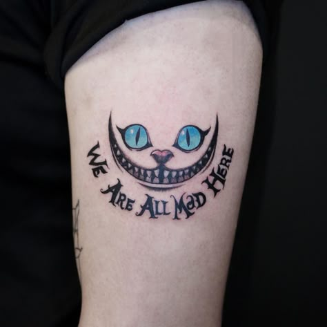 cool 26 Cheshire Cat Tattoos for Wonderland in 2021 Chester The Cat Tattoos, Cheshire Smile Tattoo, Small Cheshire Cat Tattoo, Cheshire Cat Tattoo Design, Chesire Cat Tattoos Simple, Cheshire Cat Tattoos, Alice In Wonderland Tattoo Cheshire Cat, Cheshire Cat Smile Tattoo, Alice In Wonderland Cat Tattoo