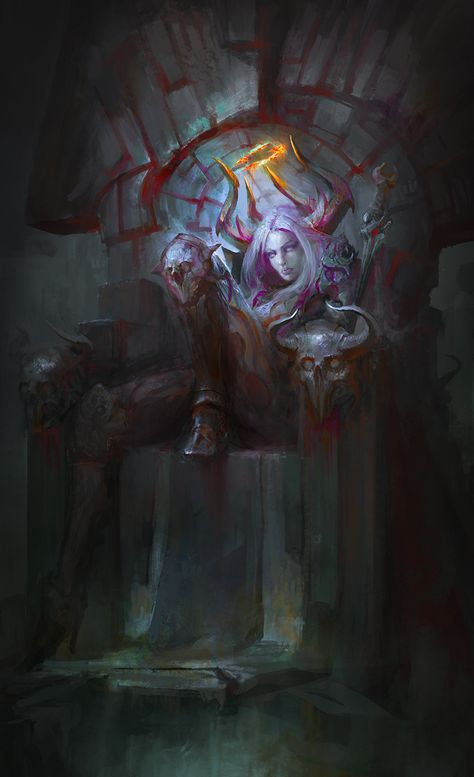 ArtStation - Fallen Angel, Daniel Kamarudin Sitting On Throne, Female Demons, Angel Demon, Ange Demon, Arte Fantasy, Angels And Demons, Fantasy Rpg, Fallen Angel, Fantasy Artwork