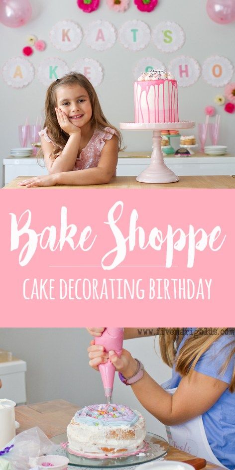 Kids Baking Party, Sweet Treats Party, Cake Bake Shop, Baking Birthday Parties, Cake Decorating Party, Decorating Birthday, Baking Theme, Birthday Baking, Decorating Party