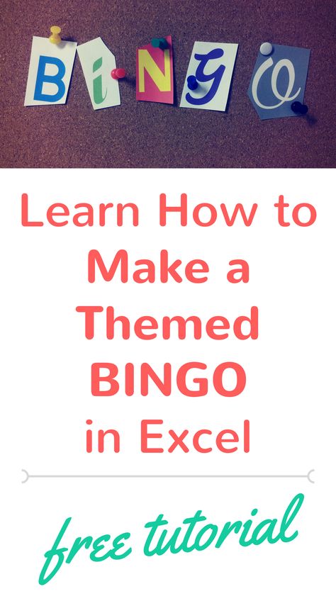 Create Bingo game cards using Excel! Short tutorial on how to make bingo cards that you can customize for any theme.   Bingo is a fun game for a wedding shower, bridal shower, retirement party, office party, for keeping the kids busy, etc!  All you'll need is access to Excel and a list of words you can use for your bingo game. Homemade Bingo Game, How To Make A Bingo Game, How To Make Bingo Cards, Work Bingo Ideas, Diy Bingo Game, Work Bingo, Business Party Ideas, Office Bingo, Social Committee Ideas