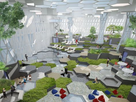 Community Space Design, Landscape Architecture Design, Community Space, Architecture Design Concept, Space Architecture, Public Spaces, Ecosystem, Public Space, Urban Design