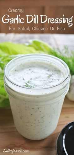 Homemade Dill Ranch Dressing, German Dill Salad Dressing, Fresh Dill Recipes Chicken, Salad Dressing With Sour Cream, Garlic Dill Dip, Homemade Creamy Salad Dressing, Creamy Garlic Dressing Recipe, Recipes With Fresh Dill, Creamy Salad Dressing Recipes