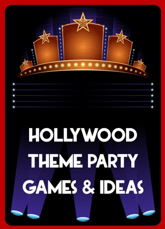 Hollywood Movie Party Ideas, Movie Theme Games, Hollywood Squares Game, Hollywood Week Activities, Movie Games Activities, Acting Birthday Party Ideas, Hollywood Themed Games, Hollywood Themed Party Games, Movie Theme Birthday Party Games