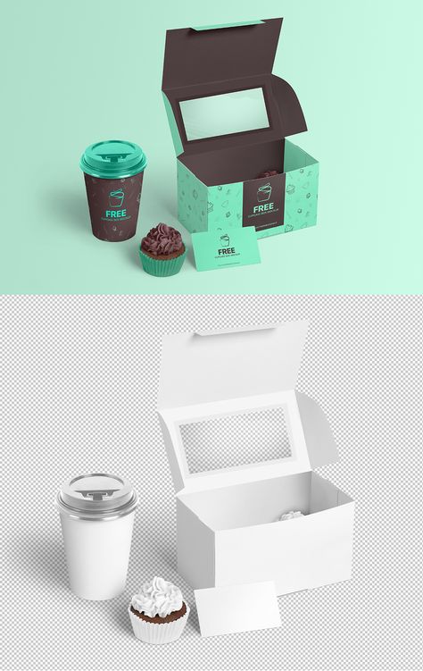 Package Mockup Free, Cupcake Packaging Design, Cupcake Box Design, Cake Package Design, Cake Mockup, Bakery Mockup, Cake Box Design, Box Mockup Free, Cake Box Packaging