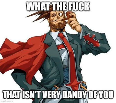 Slayer Guilty Gear, Testament Guilty Gear, Apple Bottom Jeans, Dnd Funny, Gear Art, Slayer Meme, Reaction Images, The Guilty, Guilty Gear