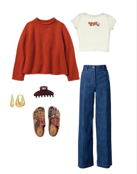 how to put together a comfy, cozy, high-end, effortlessly chic outfit for fall fashion Summer Vibes Outfits Fashion Ideas, Blue Jean Fall Outfits, Rainy Saturday Outfit, Warm Weather Casual Outfits, Fall At The Beach Outfits, Fall Outfits Warm Weather Casual, Outfits For Maine In Fall, Preppy Everyday Outfits, Simple Easter Outfit Women