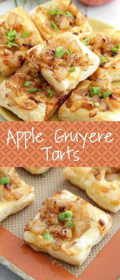 Apple Cheese Tart, Apple Crostini Appetizers, Phyllo Pastry Apple Tarts, Baked Apple Phyllo Tart, Apple Goat Cheese Tart, Sauteed Apples, Fall Recipes Appetizers, Shower Appetizers, Fall Appetizer