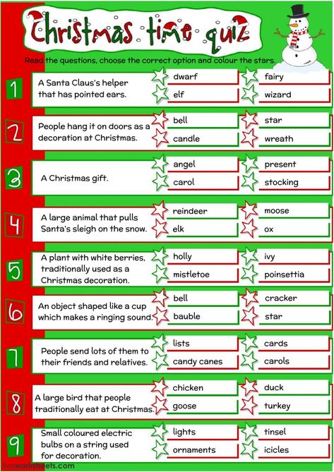 Christmas time quiz - Ficha interactiva Activities For High School Students, Christmas Quiz Questions, Activities For High School, Adjectives Worksheet, Time Quiz, Christmas Classroom Treats, Christmas Quiz, Possessive Nouns, Adjective Worksheet