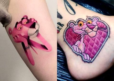 21 Tatuajes inspirados en caricaturas de Cartoon Network Panther Tattoos, Stitch Tattoo, Embroidery Tattoo, Mark Tattoo, Kunst Tattoos, Panther Tattoo, Geniale Tattoos, Traditional Tattoo Art, 3d Tattoos