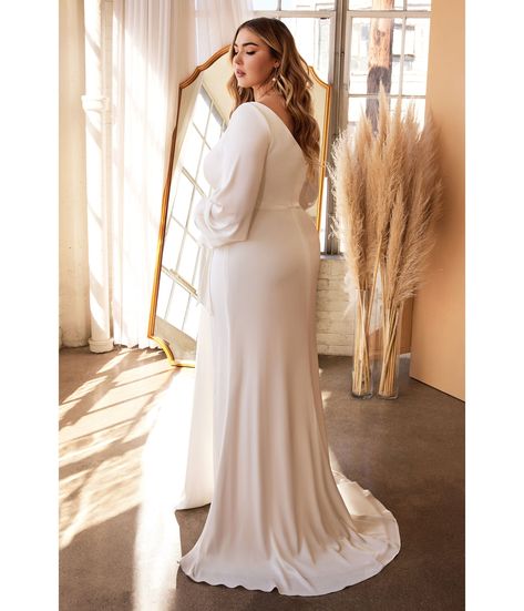 Old Hollywood Glam – Unique Vintage White Long Dress Formal, Plus Wedding Dresses, White Satin Dress, Long Sleeve Bridal Gown, Satin Bridal Gowns, Satin Formal Dress, Cinderella Divine, Sheath Gown, Plus Size Formal Dresses