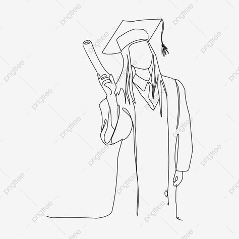 Graduation Drawing Ideas Easy, Graduate Drawing Easy, Graduation Line Art, Graduation Drawing Ideas, Drawing Ideas Fashion, Graduate Drawing, Graduation Drawing, Certificate Graduation, Graduation Art