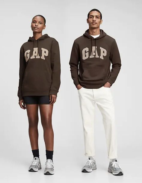 How to Buy the TikTok Famous Gap Logo Hoodie | GQ Hoodie Gap, Gap Outfits, Gap Logo, Brown Hoodie, Gap Men, Browning Logo, Gap Dress, Dress Clothes, Logo Graphic