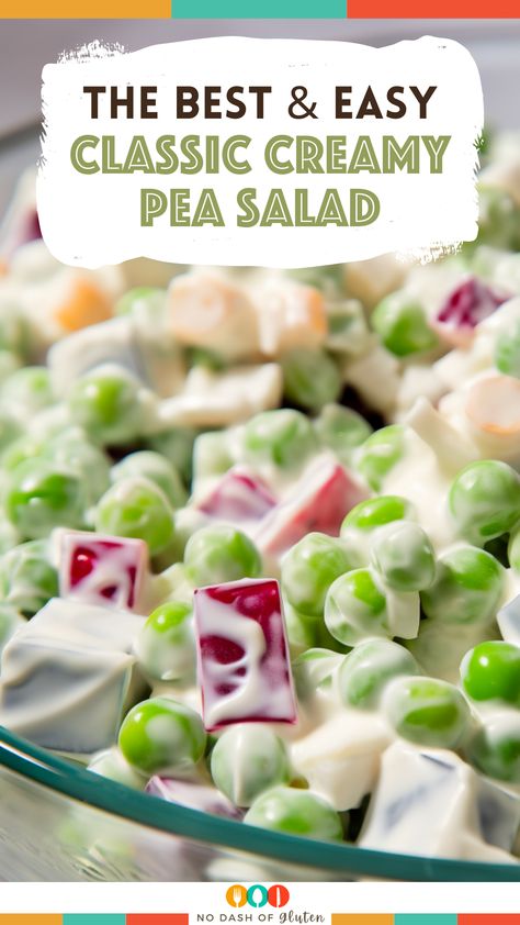 Savor the taste of our Classic Creamy Pea Salad, a delightful mix of peas, crisp bacon, and cheddar in a creamy dressing. Perfect for gatherings or a cozy meal. Quick to make and utterly delicious! Pin this recipe now for an easy, tasty side dish everyone will love! Classic Creamy Pea Salad, Green Pea Salad Cold, Frozen Pea Salad Recipes, Easy Pea Salad Simple, Dublin Pea Salad, Pea Salad With Frozen Peas, Cold Pea Salad Recipes, Pea Salad Recipes Easy, Recipe For Pea Salad