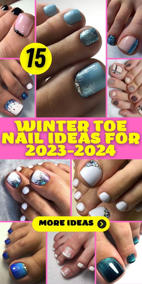 Classy Pedicure Designs for Winter: Elevate your pedicure game with these classy pedicure designs for winter toes in 2023. The nail designs feature intricate snowflake patterns and classy colors that exude elegance and follow the 2022 trends. Embrace the beauty of the upcoming year with pedicures that are both timeless and stylish, reflecting the latest trends. New Years Toes Designs, New Years Pedicure Ideas, Cool Pedicure Ideas, 2023 Winter Nail Designs, New Year Toe Nail Designs, New Year Pedicure Ideas, New Year Pedicure Designs, Pedicure Colors Winter 2023, New Years Toe Nails Ideas