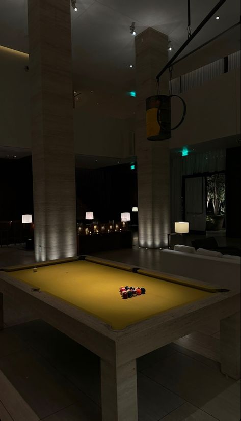 Billiards Aesthetic, Pool With Friends, Home Chill, Hotel Room Design, Dream Apartment Decor, Game Nights, Luxe Life, Beautiful Interior Design, Dream Apartment