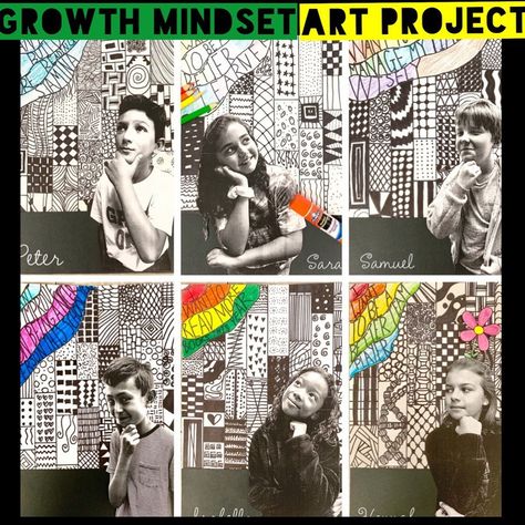 Growth Mindset Projects, Growth Mindset Art Project, Growth Mindset Art, Growth Mindset Display, Mindset Art, Teaching Displays, September Art, Graduation Art, Middle School Art Projects