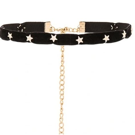 Revolve Ettika Star Choker Necklace Size One Size Os New With Tags. No Flaws. Choker Necklace Black With Gold Stars 18k Gold Plated Hardware Lobster Clasp Closure With Chain Extender Retail $50 *Bundle 5 Or More Items That Have $5/25 In The Title To Get An Amazing Deal* Ettika Jewelry, Choker Necklace Black, Star Choker, Edgy Jewelry, Black Choker Necklace, Black Prom, Black Choker, Chain Extenders, Necklace Size