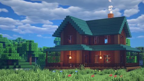 Prismarine House Minecraft, Prismarine Builds Minecraft, Minecraft Prismarine, Minecraft Roofs, Minecraft Palace, Minecraft Roof, Survival Minecraft, Modern Minecraft Houses, Minecraft Shaders