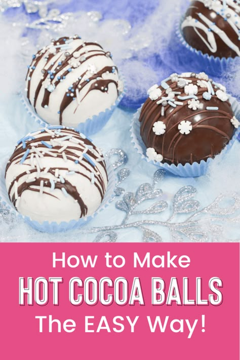 How To Make Coco Boms, Chocolate Balls For Hot Chocolate, Christmas Treats For Gifts Kids, Hot Chocolate Bombshell Diy Video, Diy Hot Chocolate Bombshell, Coco Balls For Hot Chocolate, Hot Coco Bombshell Diy, Hot Cocoa Bombshell Recipe Christmas, Hot Cocoa Bombshell Recipe Easy