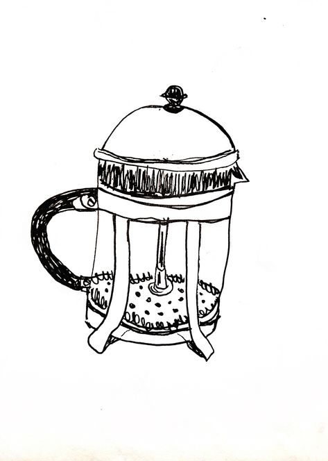 French Press #ink #illustration #coffee breakfast morning vibes French Press Drawing, Coffee Pot Tattoo, French Press Tattoo, Drawing Coffee, Morning Vibes, Coffee Drawing, Coffee Breakfast, Ink Illustration, Illustration Inspiration