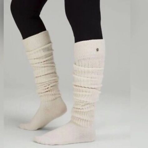 Lululemon Find Your Balance Knee High Socks M/L Lululemon Socks, Athletic Lounge Wear, Gray Leg Warmers, Dancer Legs, Black Leg Warmers, Sparkle Socks, Find Your Balance, Toe Socks, Long Socks