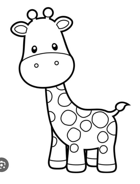 Animal Pictures For Kids, Giraffe Coloring Pages, Giraffe Colors, Giraffe Drawing, Simple Nursery, Baby Applique, Baby Animal Drawings, Safari Theme Birthday, Easy Valentine Crafts