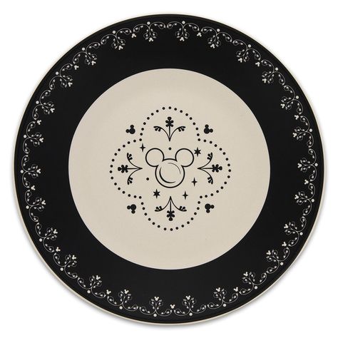 Mickey Mouse Icon Dessert Plate Set - Disney Dining Collection - Black / White Disney Plates, Kitchen Plates, Dessert Design, Mickey Mouse Icon, Mickey Mouse Kitchen, Disney Desserts, Ceramic Dessert, Mouse Icon, Resort Logo