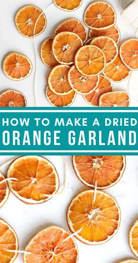 How to make a perfect dried orange garland to use as a simple holiday decoration on your Christmas tree or as a beautiful addition to any space in your home! It’s an easy DIY project that’s so much fun to make each Winter season Christmas, holiday decor, decorations, homemade, DIY Dried Orange Garland, Simple Holiday Decor, Diy Christmas Garland, Natural Christmas Decor, Thanksgiving Decorations Diy, Orange Christmas, Dried Oranges, Christmas Tree Garland, Holiday Garlands