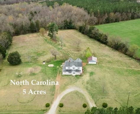 c.1900 Renovated North Carolina Farmhouse For Sale on 5 Acres $475,000 - Country Life Dreams House On 5 Acres, Painting Shutters, Wrap Around Porch, Detached Garage, Urban Area, Public Transport, Country Life, Open Space, Remote Work