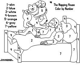 The Napping House color by # The Napping House Activities, Napping House Activities, 100 Day Activities, The Napping House, Quarantine Activities, Family Literacy, House Quotes, Preschool Literacy, Preschool Class