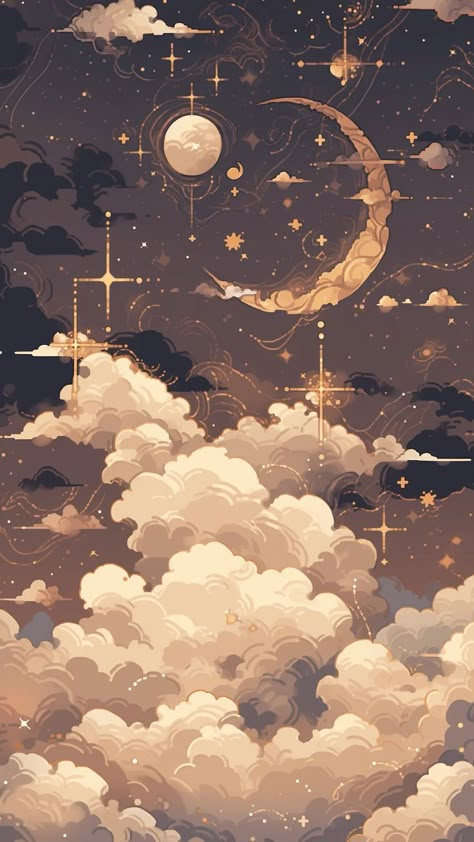 Aesthetic Story Wallpaper, Background Space Aesthetic, Wallpapers Space Aesthetic, Star And Moon Wallpaper Aesthetic, Sun And Moon Phone Wallpaper, Slay Aesthetic Wallpaper, Wallpaper Backgrounds Homescreen, Cute Tablet Wallpaper Backgrounds, Sun Moon And Stars Wallpaper