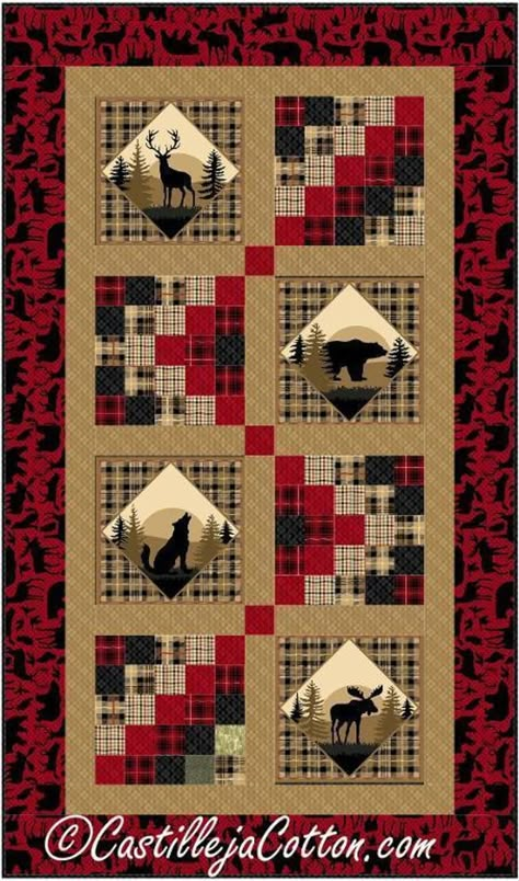 Wildlife Quilts, Panel Quilt Patterns, Panel Ideas, Fabric Panel Quilts, Quilted Wall Hanging, Quilt Border, Lap Quilts, Animal Quilts, Panel Quilts