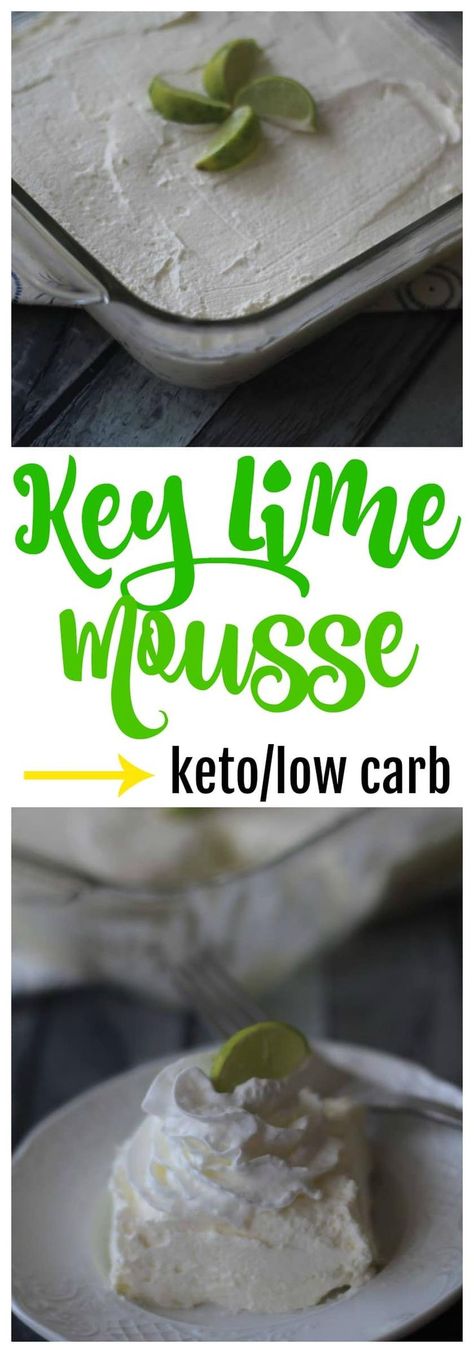 Key Lime Mousse Dessert Keto Low Carb... Add Crust- 4 tablespoons of almond flour. 3 tablespoons butter, some shredded coconut and 3 tablespoons swerve. Melted the butter in the microwave and then blended the ingredients together to make it crumbly, pressed into a casserole dish and cooked on 350 for 12 mins-just TIL golden brown Keto Key Lime, Key Lime Mousse, Keto Mousse, Lime Mousse, Dessert Oreo, Postre Keto, Keto Treats, Keto Diet Foods, Desserts Keto