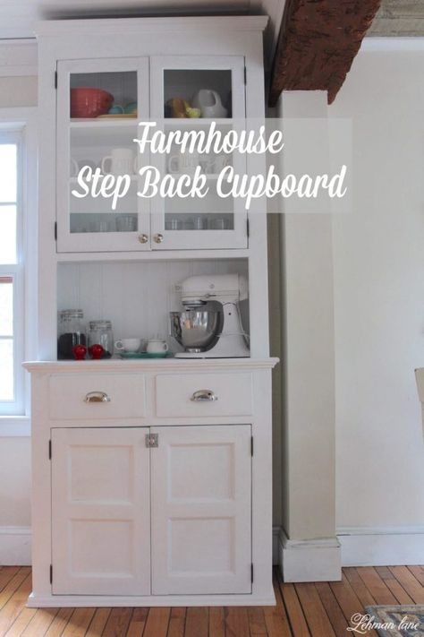 Farmhouse Style Decorating Ideas, Farmhouse Kitchen Hutch, Stepback Cupboard, Baking Cupboard, Small American Kitchens, Furniture Refurbishing, Artistic Kitchen, 1920s Bungalow, Fixer Upper Kitchen