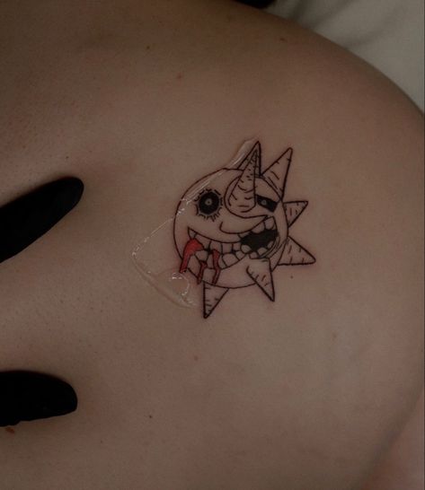 Crona Anime Tattoo, Soul Eater Inspired Tattoos, Anime Star Tattoo, Crona Soul Eater Tattoos, Blackstar Tattoo Soul Eater, Ivan Cornejo Tattoo Ideas, Blackstar Soul Eater Tattoo, Black Star Soul Eater Tattoo, Soul Eater Sun And Moon Tattoo