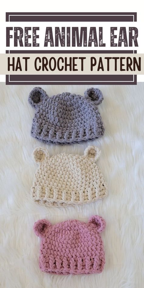 Discover the cutest Animal Ear Hat Crochet Pattern for your next project! Create adorable Crochet Animal Hats that are both stylish and cozy. Our collection of Cute Crochet Hats includes charming designs like Crochet Rabbit Ears or bear ears. Even beginners can join in the fun with our Easy Crochet Hat tutorials. These aesthetic and playful hats are sure to turn heads and warm hearts. Bear Hat Crochet Pattern Free, Crochet Rabbit Ears, Crochet Bear Ears, Animal Ear Hat, Cute Crochet Hats, Crochet Hat Tutorial, Beanie Pattern Free, Crochet Beanie Pattern Free, Crochet Animal Hats