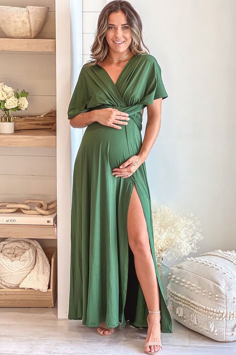 Hunter Green Multi Tie Maternity Maxi Dress - Medium / Hunter Green -  #Dress #Green #Hunter #Maternity #maxi #Medium #Multi #Tie Sage Green Maternity Dress, Multi Tie Dress, Hunter Green Maxi Dress, Green Maternity Dress, Green Maternity Dresses, Hunter Green Dresses, Pastel Baby Shower, Shower Dress, Maternity Maxi Dress