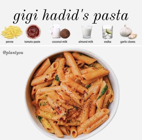 Gigi Hadid Pasta Recipe, Hadid Pasta Recipe, Gigi Hadid Pasta, Hadid Pasta, Vodka Sauce Pasta, Vodka Pasta, Diner Recept, Vegan Pasta Recipes, Yummy Pasta Recipes