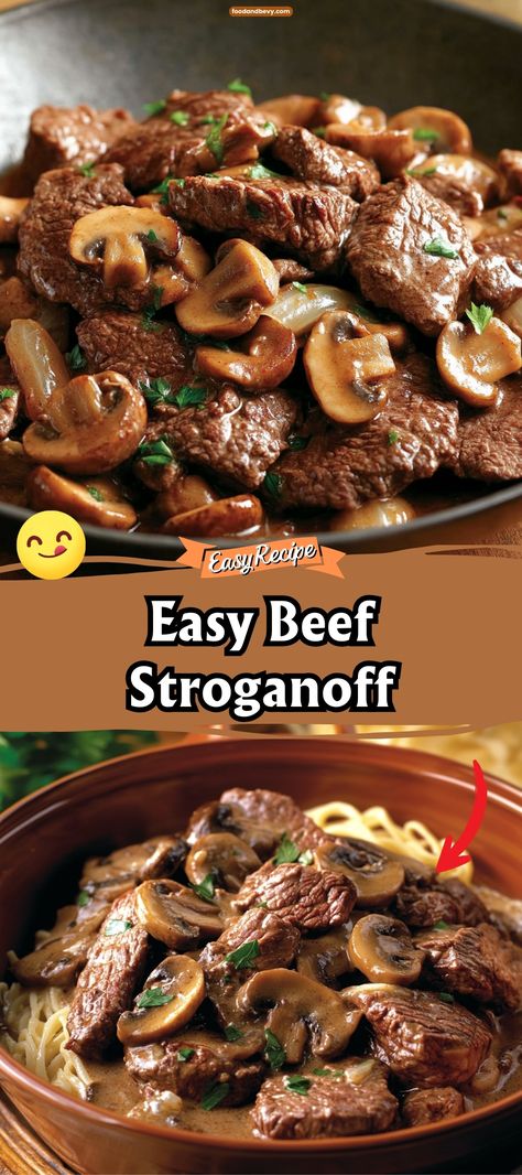 Easy Beef Stroganoff Southern Living Beef Stroganoff, Easy Steak Stroganoff, Been Stroganoff Recipe, One Pot Beef Stroganoff Easy, Brisket Stroganoff Recipe, Easy Beef Stroganoff Recipe Simple, Beef Stroganoff With Beef Tips, Leftover Steak Stroganoff, Dinner Ideas Using Beef